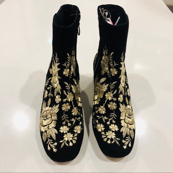 Johnny Was Retro Metallic Embroidered Booties - Picture 4 of 8